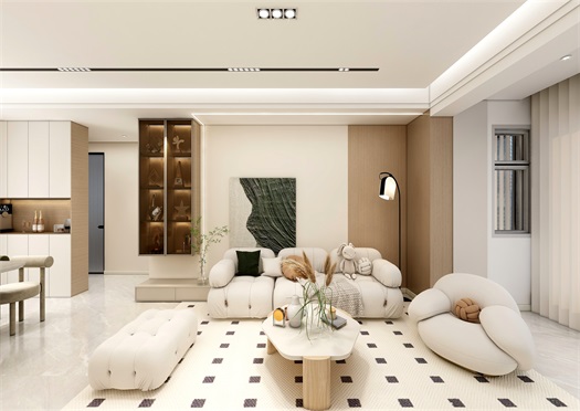 中?！ぞ砰?135平米現(xiàn)代奶油風(fēng)效果圖