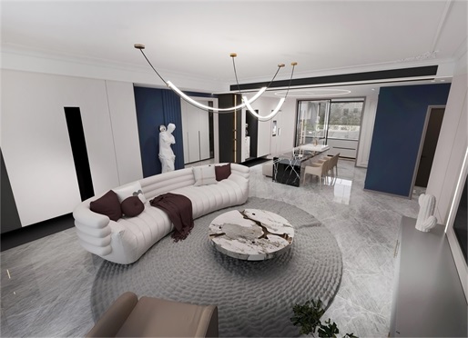 中?！ぞ砰?43平米簡約輕法式風(fēng)效果圖