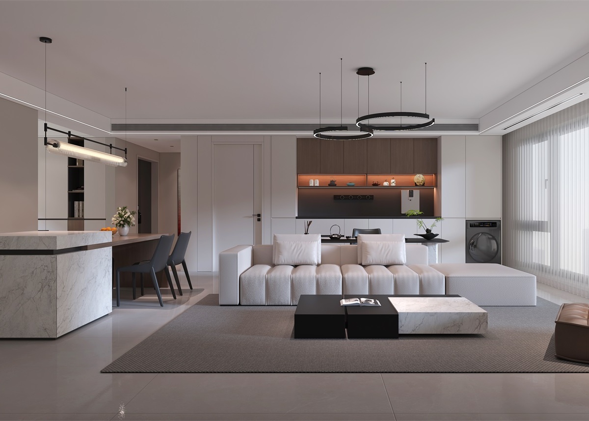 中恒央御143㎡ | 大橫廳+客餐一體+開(kāi)放書(shū)房，他家這通透感絕了！